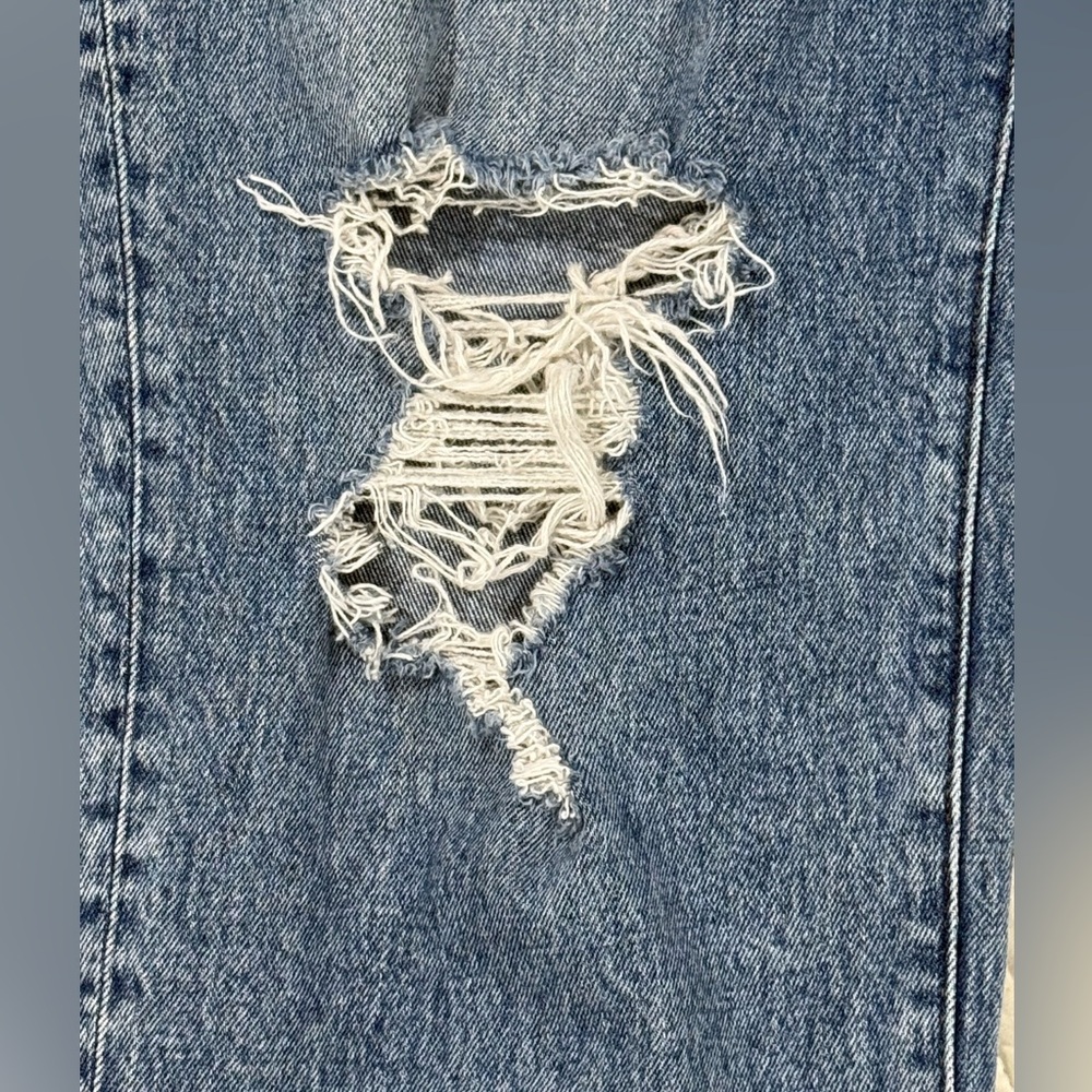 Madewell Womens Distressed Straight-Leg Blue Jeans Size 31 - Picture 9 of 12